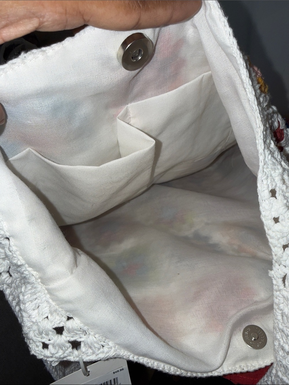 Altar’s state and Handmade 2 Crochet White Tote Bag with Colorful Strap - Picture 12 of 15